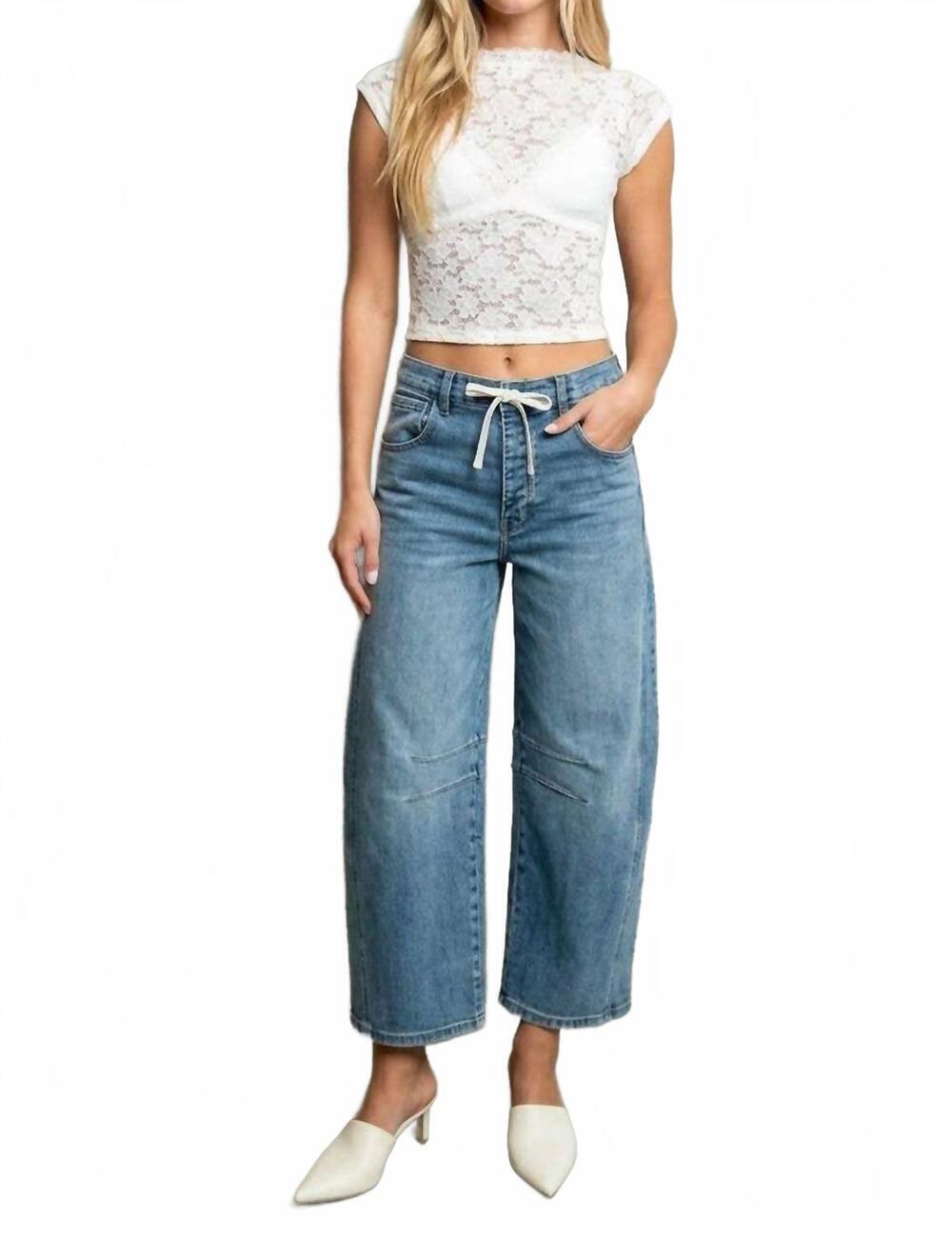 NEW ARTEMIS VINTAGE high rise relaxed barrel jeans in medium wash